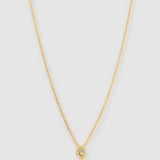 Colar Pingente Mini Inicial Cristal - Ouro 18K | SILLENE - G