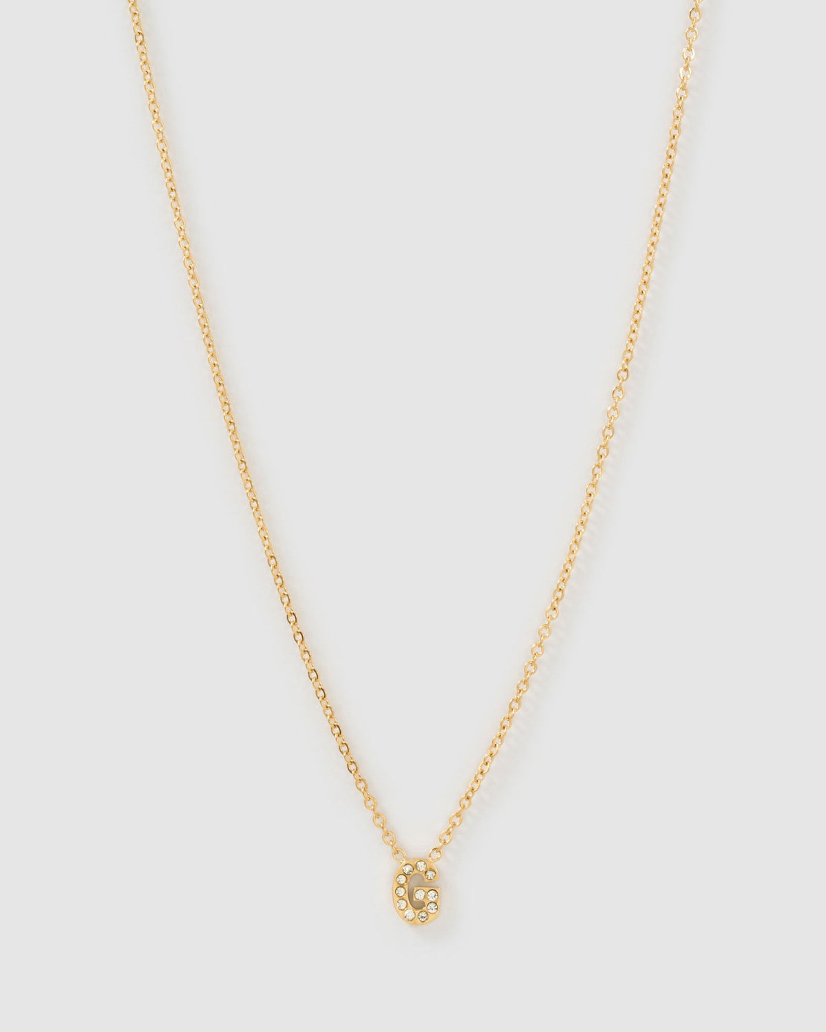 Colar Pingente Mini Inicial Cristal - Ouro 18K | SILLENE - G