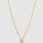 Colar Pingente Mini Inicial Cristal - Ouro 18K | SILLENE - H