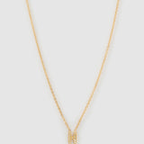 Colar Pingente Mini Inicial Cristal - Ouro 18K | SILLENE - H