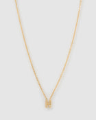Colar Pingente Mini Inicial Cristal - Ouro 18K | SILLENE - H