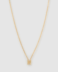 Colar Pingente Mini Inicial Cristal - Ouro 18K | SILLENE - H