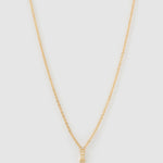 Colar Pingente Mini Inicial Cristal - Ouro 18K | SILLENE - I