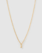 Colar Pingente Mini Inicial Cristal - Ouro 18K | SILLENE - I