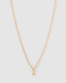 Colar Pingente Mini Inicial Cristal - Ouro 18K | SILLENE - I