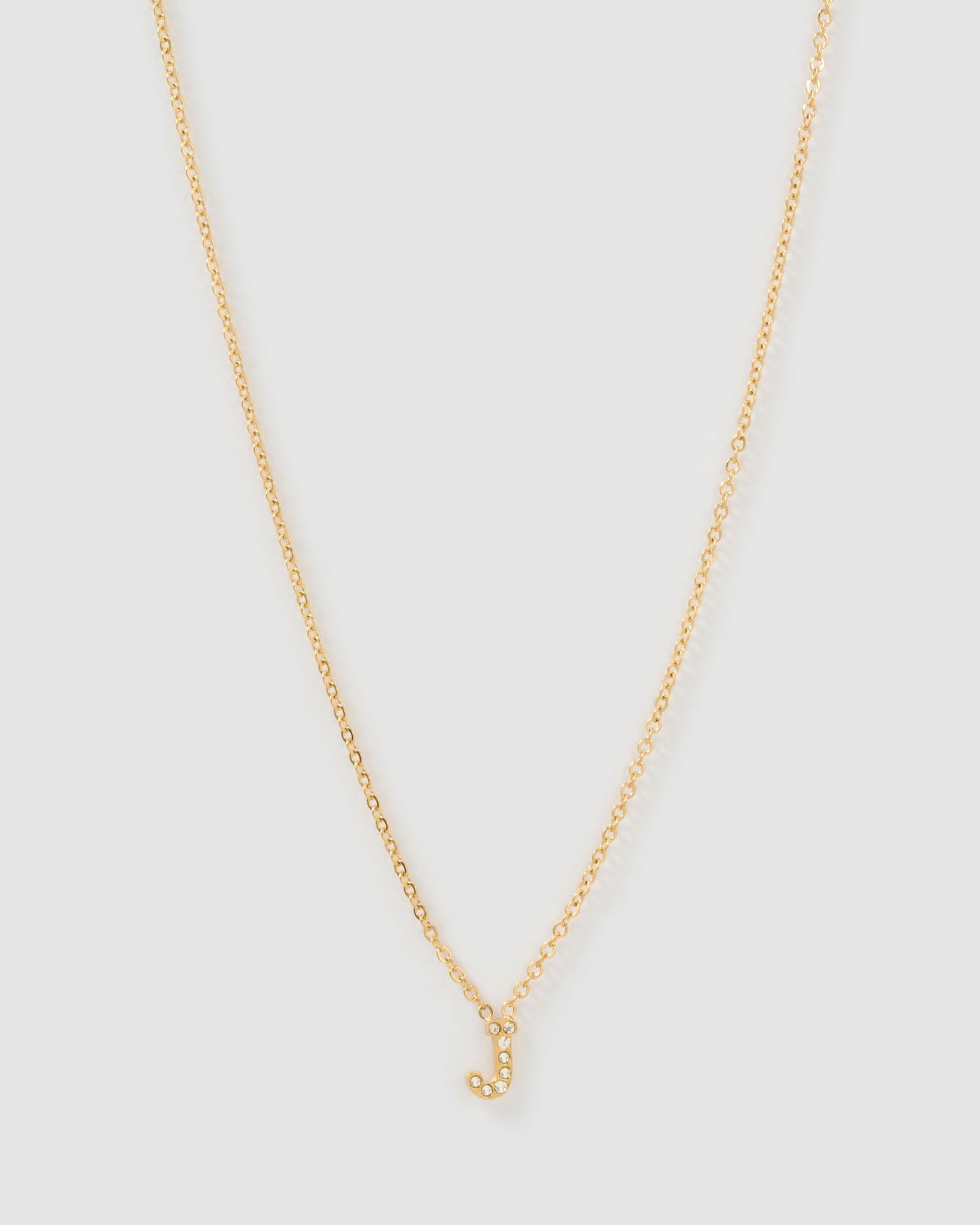 Colar Pingente Mini Inicial Cristal - Ouro 18K | SILLENE - J