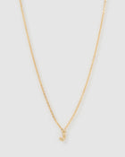 Colar Pingente Mini Inicial Cristal - Ouro 18K | SILLENE - J