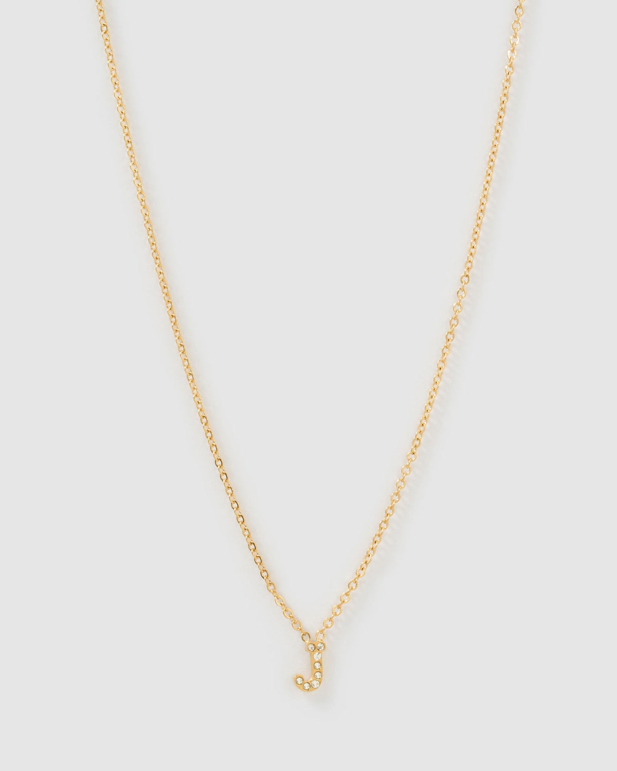 Colar Pingente Mini Inicial Cristal - Ouro 18K | SILLENE - J