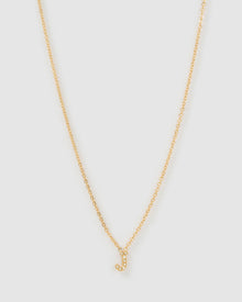 Colar Pingente Mini Inicial Cristal - Ouro 18K | SILLENE - J