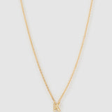 Colar Pingente Mini Inicial Cristal - Ouro 18K | SILLENE - K