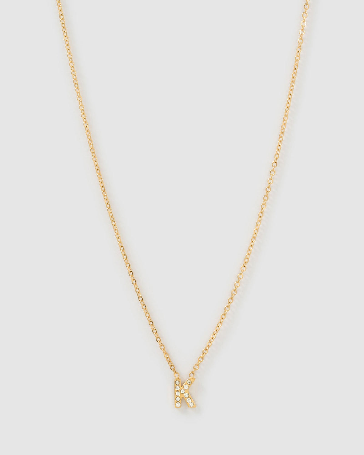 Colar Pingente Mini Inicial Cristal - Ouro 18K | SILLENE - K