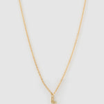 Colar Pingente Mini Inicial Cristal - Ouro 18K | SILLENE - L