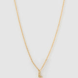 Colar Pingente Mini Inicial Cristal - Ouro 18K | SILLENE - L