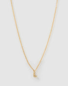 Colar Pingente Mini Inicial Cristal - Ouro 18K | SILLENE - L