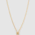 Colar Pingente Mini Inicial Cristal - Ouro 18K | SILLENE - M