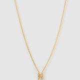 Colar Pingente Mini Inicial Cristal - Ouro 18K | SILLENE - M