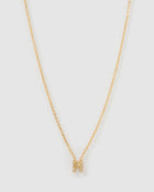 Colar Pingente Mini Inicial Cristal - Ouro 18K | SILLENE - M