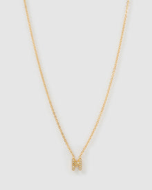Colar Pingente Mini Inicial Cristal - Ouro 18K | SILLENE - M
