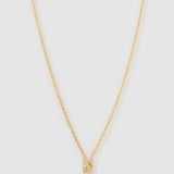 Colar Pingente Mini Inicial Cristal - Ouro 18K | SILLENE - N