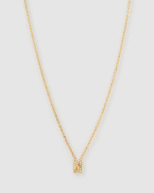 Colar Pingente Mini Inicial Cristal - Ouro 18K | SILLENE - N
