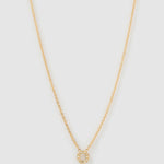 Colar Pingente Mini Inicial Cristal - Ouro 18K | SILLENE - O
