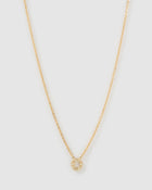 Colar Pingente Mini Inicial Cristal - Ouro 18K | SILLENE - O