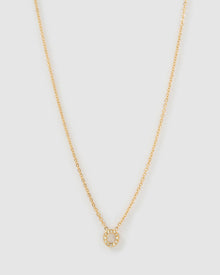 Colar Pingente Mini Inicial Cristal - Ouro 18K | SILLENE - O