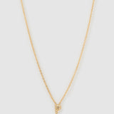 Colar Pingente Mini Inicial Cristal - Ouro 18K | SILLENE - P
