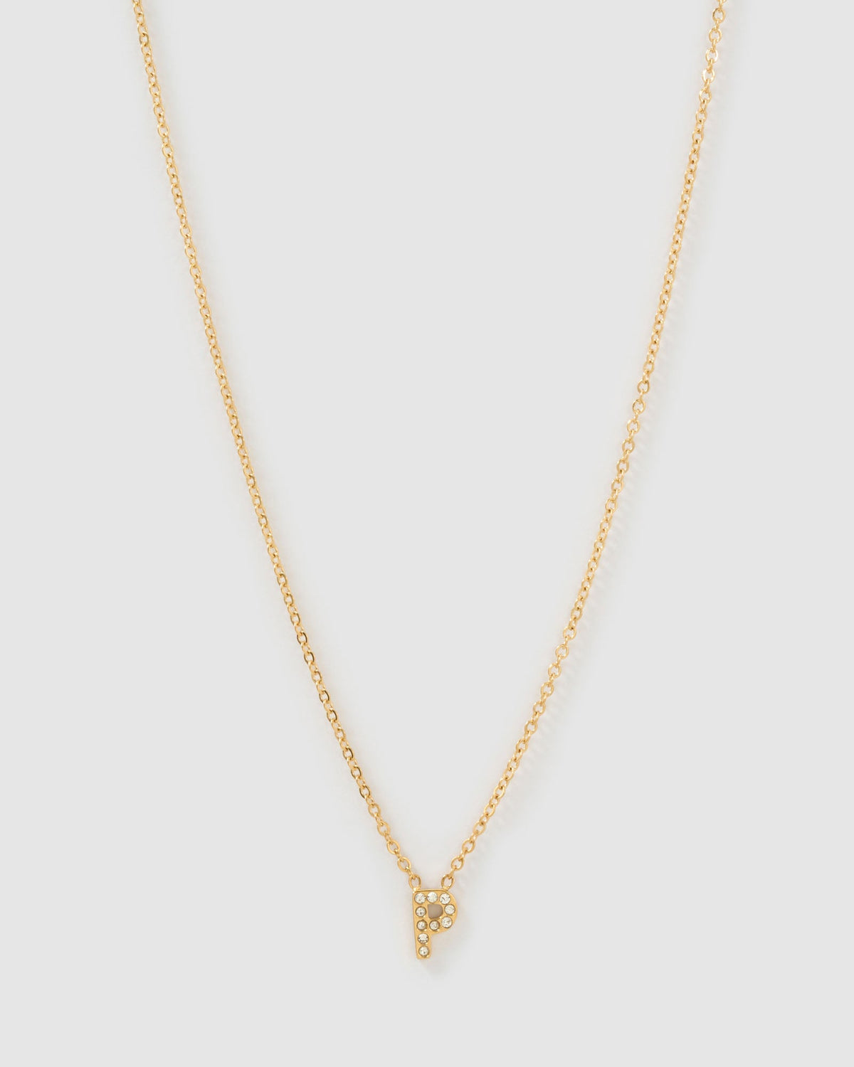 Colar Pingente Mini Inicial Cristal - Ouro 18K | SILLENE - P