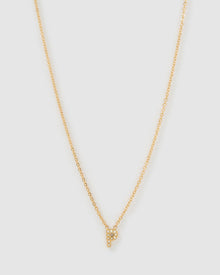 Colar Pingente Mini Inicial Cristal - Ouro 18K | SILLENE - P