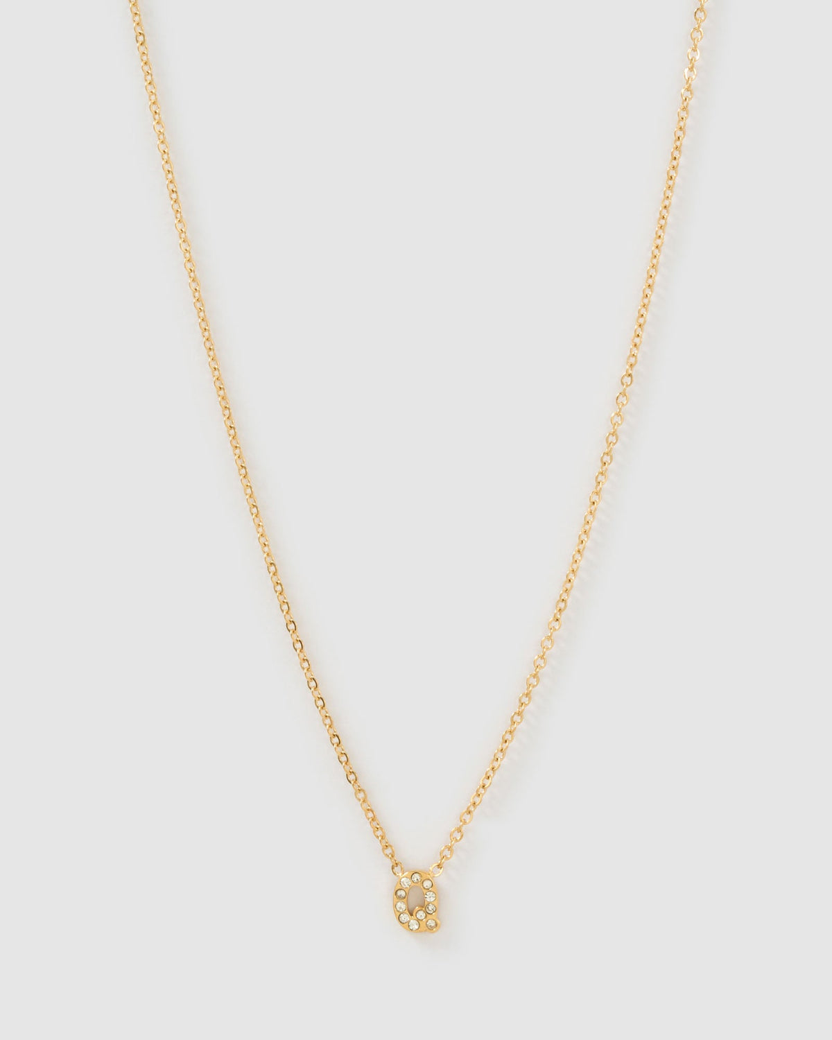 Colar Pingente Mini Inicial Cristal - Ouro 18K | SILLENE - Q