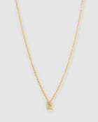 Colar Pingente Mini Inicial Cristal - Ouro 18K | SILLENE - R
