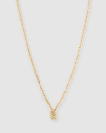 Colar Pingente Mini Inicial Cristal - Ouro 18K | SILLENE - R