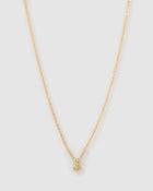 Colar Pingente Mini Inicial Cristal - Ouro 18K | SILLENE - S