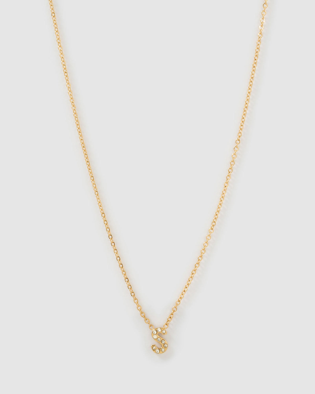 Colar Pingente Mini Inicial Cristal - Ouro 18K | SILLENE - S