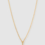 Colar Pingente Mini Inicial Cristal - Ouro 18K | SILLENE - T