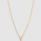 Colar Pingente Mini Inicial Cristal - Ouro 18K | SILLENE - T