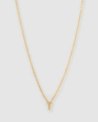 Colar Pingente Mini Inicial Cristal - Ouro 18K | SILLENE - T