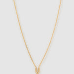 Colar Pingente Mini Inicial Cristal - Ouro 18K | SILLENE - U