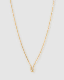 Colar Pingente Mini Inicial Cristal - Ouro 18K | SILLENE - U