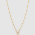 Colar Pingente Mini Inicial Cristal - Ouro 18K | SILLENE - V