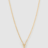 Colar Pingente Mini Inicial Cristal - Ouro 18K | SILLENE - V