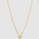 Colar Pingente Mini Inicial Cristal - Ouro 18K | SILLENE - W
