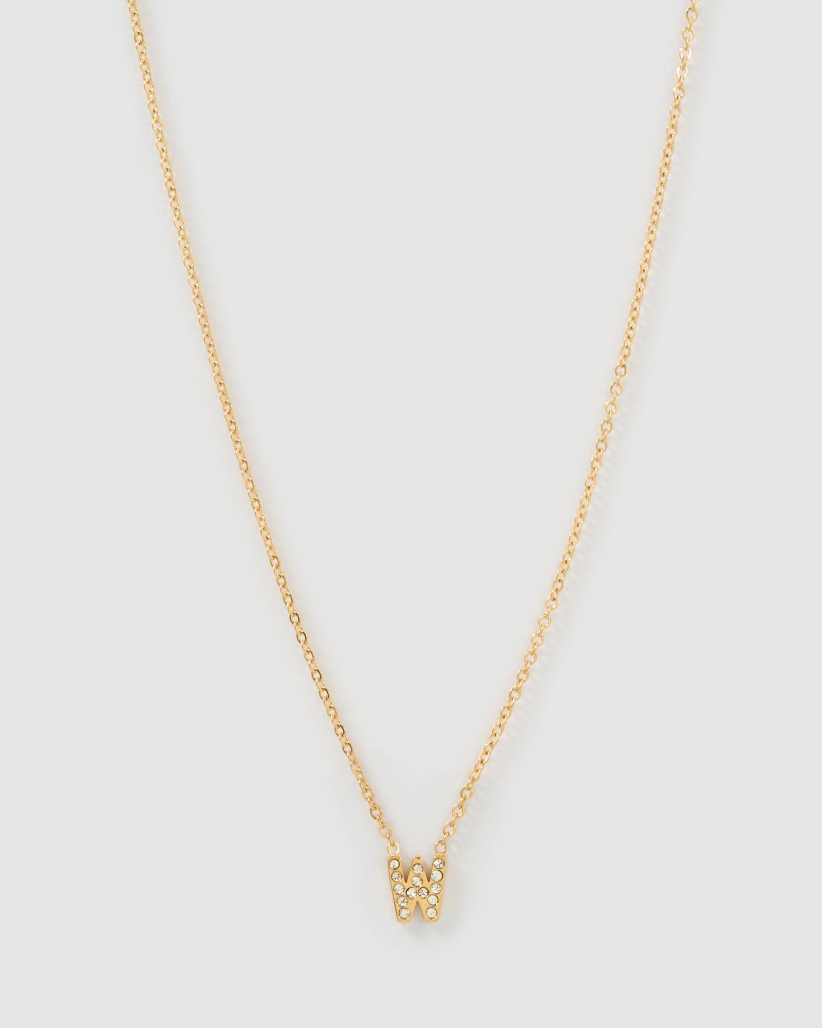 Colar Pingente Mini Inicial Cristal - Ouro 18K | SILLENE - W