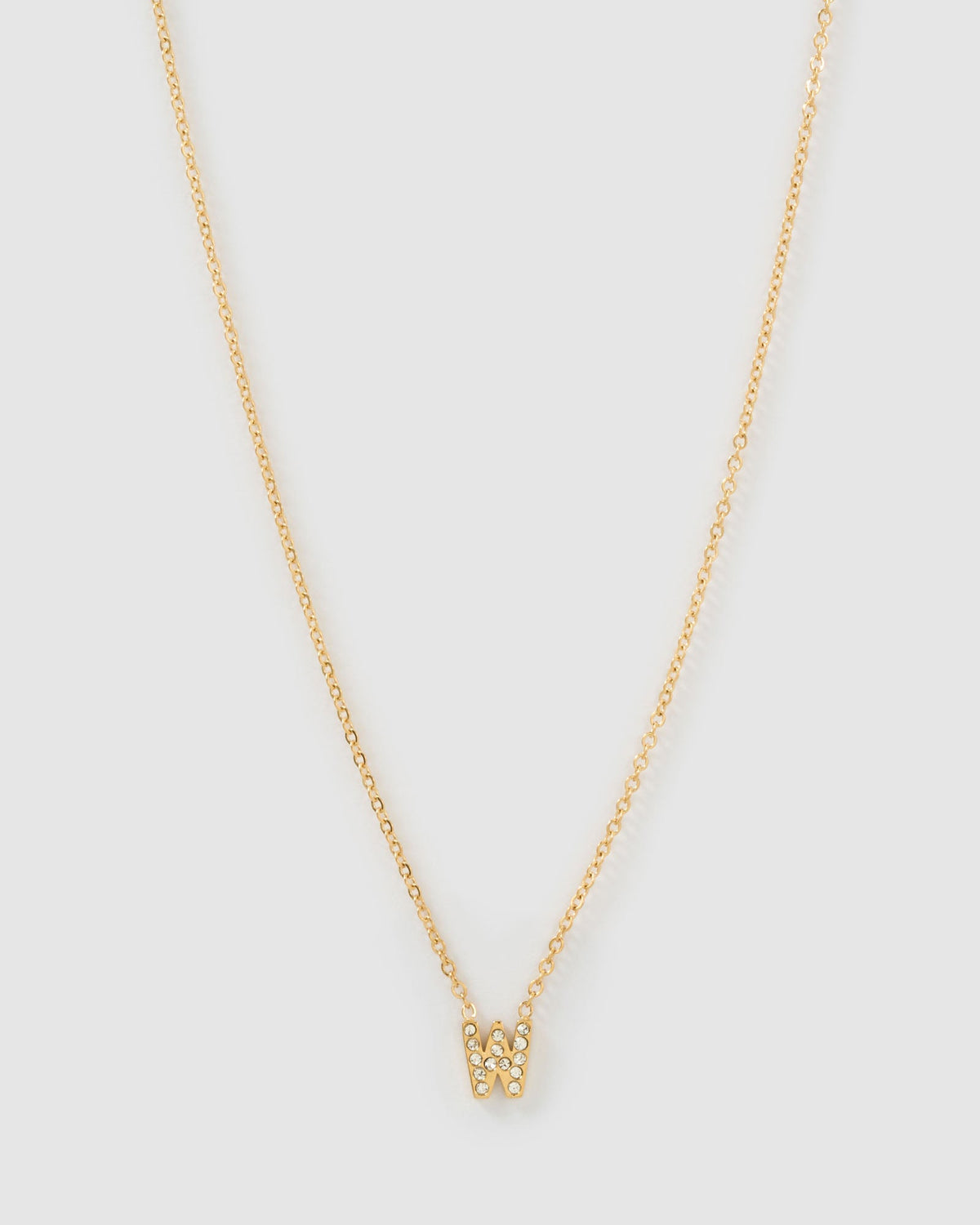Colar Pingente Mini Inicial Cristal - Ouro 18K | SILLENE - W