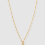 Colar Pingente Mini Inicial Cristal - Ouro 18K | SILLENE - X