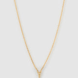 Colar Pingente Mini Inicial Cristal - Ouro 18K | SILLENE - Y