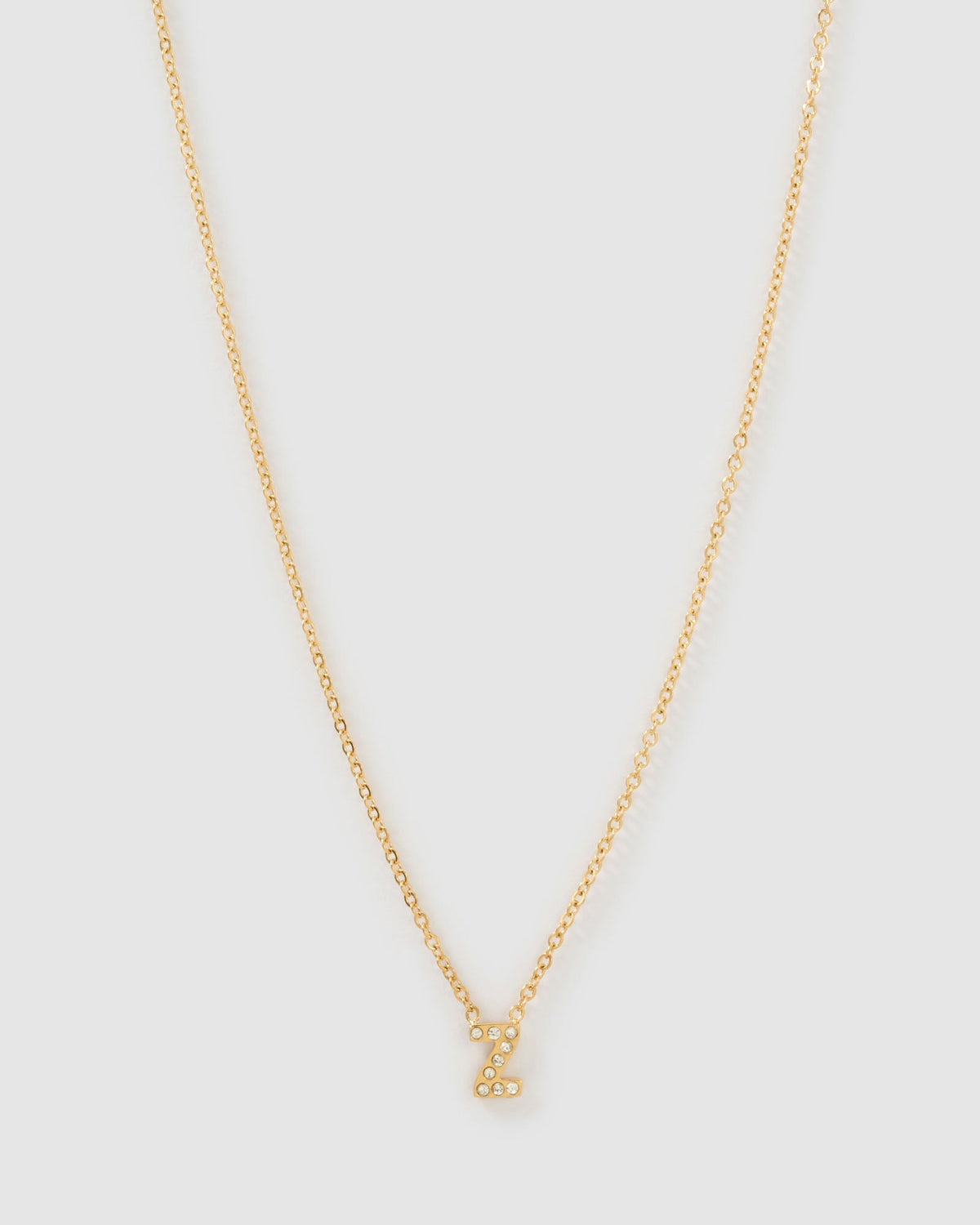 Colar Pingente Mini Inicial Cristal - Ouro 18K | SILLENE - Z