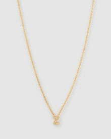 Colar Pingente Mini Inicial Cristal - Ouro 18K | SILLENE - Z
