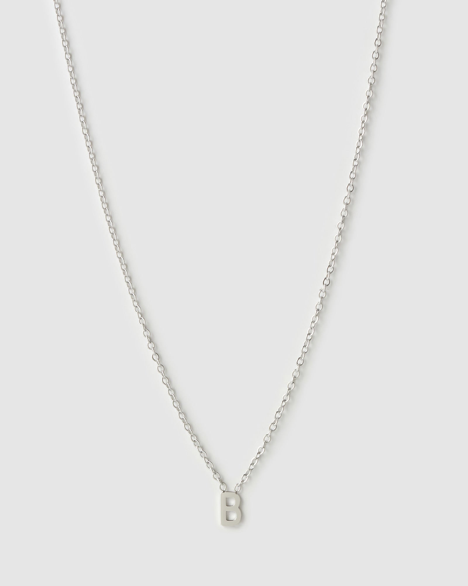 Colar Pingente Mini Inicial - Prata | SILLENE - B